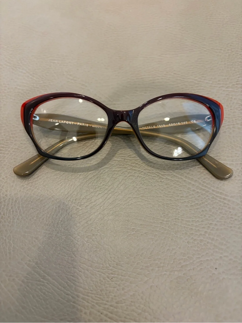 Pristine Jean Lafont Glasses Petale 1013 Brown Orange 52mm France